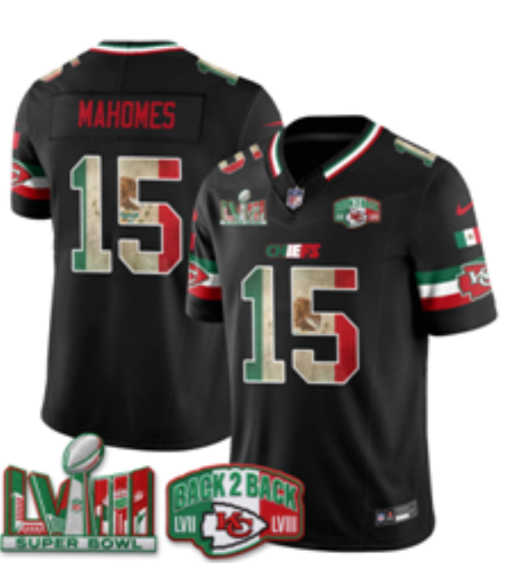 Men Kansas City Chiefs #15 Mahomes black Nike NFL Jersey 10120